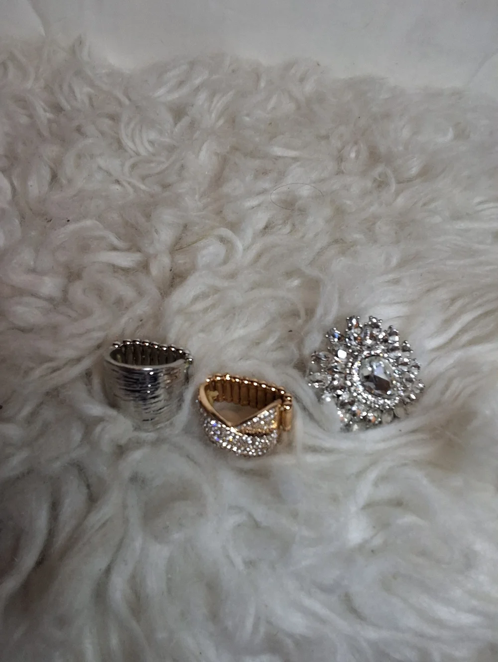 Sparkly Rhinestone Crystal Stretch Ring Bundle Statement Jewelryk
